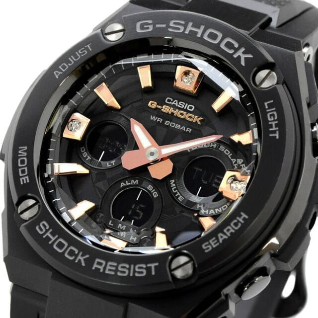 Casio Casio G-Shock GST-S310BDD-1A, g-shock япония мужские часы на браслете кожа + текстиль боковой вид