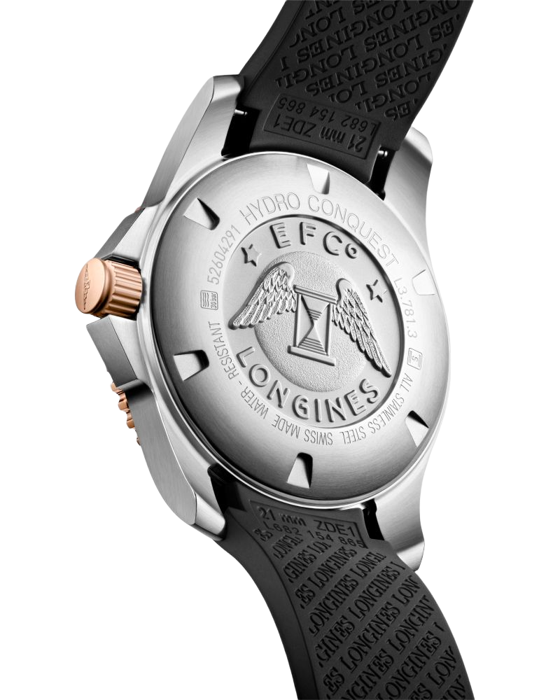 Longines Longines HydroConquest L3.781.3.58.9, hydroconquest швейцария мужские часы на браслете каучук боковой вид