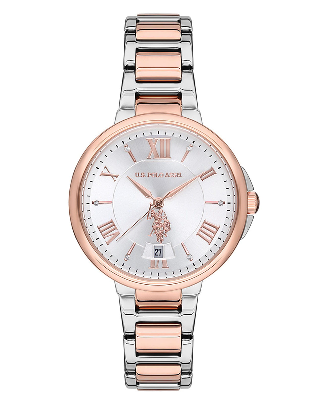 U.S. Polo Assn. U.S. Polo Assn Stile USPA2012-04  USPA2012-04 кварцевые женские часы серебристый циферблат, браслет нержавеющая сталь с ip-покрытием — вид спереди