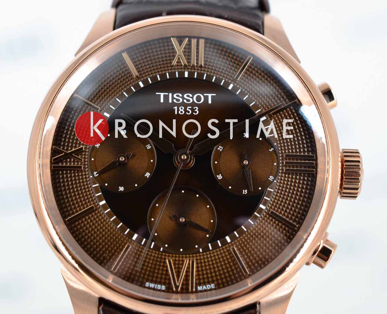 Tissot Tissot Chemin des Tourelles Automatic Chronograph T139.462.36.298.00 мужские часы коричневый циферблат на запястье