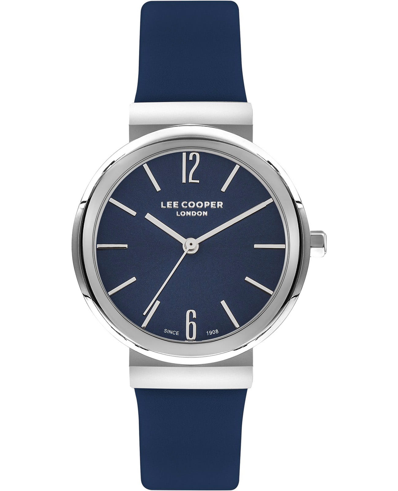 Lee Cooper Lee Cooper LC07624.399  LC07624.399 кварцевые женские часы синий циферблат, браслет кожаный — вид спереди