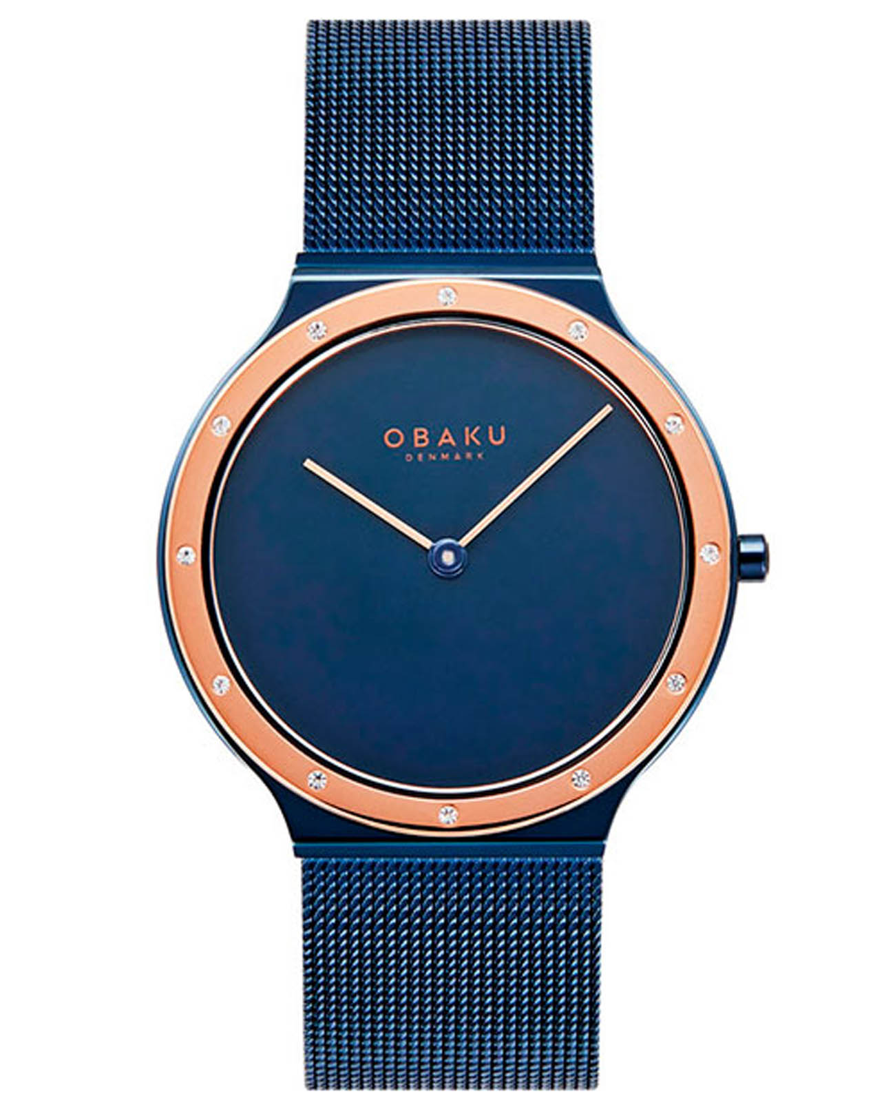 Obaku Obaku  Mesh  V285LESLML  V285LESLML кварцевые женские часы синий циферблат, браслет нержавеющая сталь — вид спереди