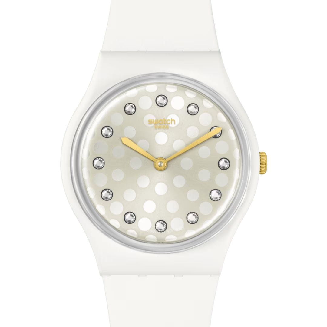 Swatch Swatch Gent Bioceramic Standard SO31W109 кварцевые женские часы часы крупный план белый циферблата