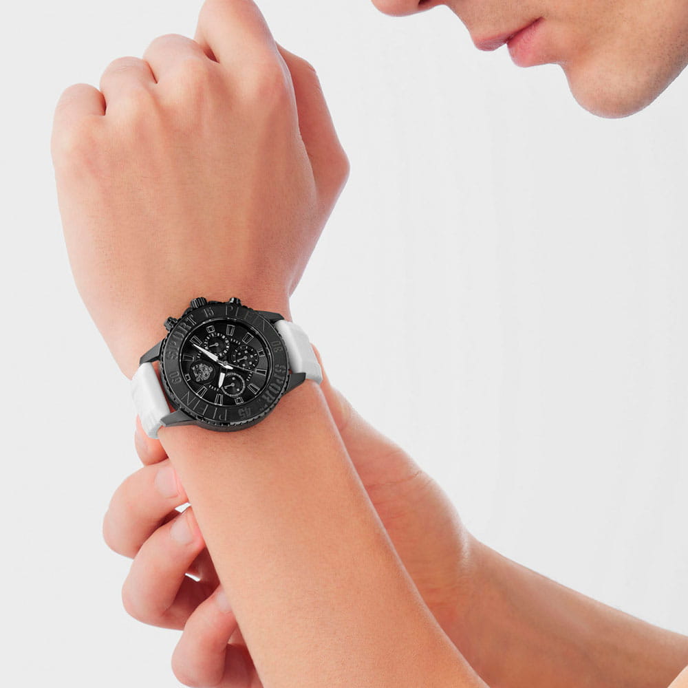 Plein Sport Plein Sport Glam Chrono PSMEA0324 мужские часы черный циферблат на запястье