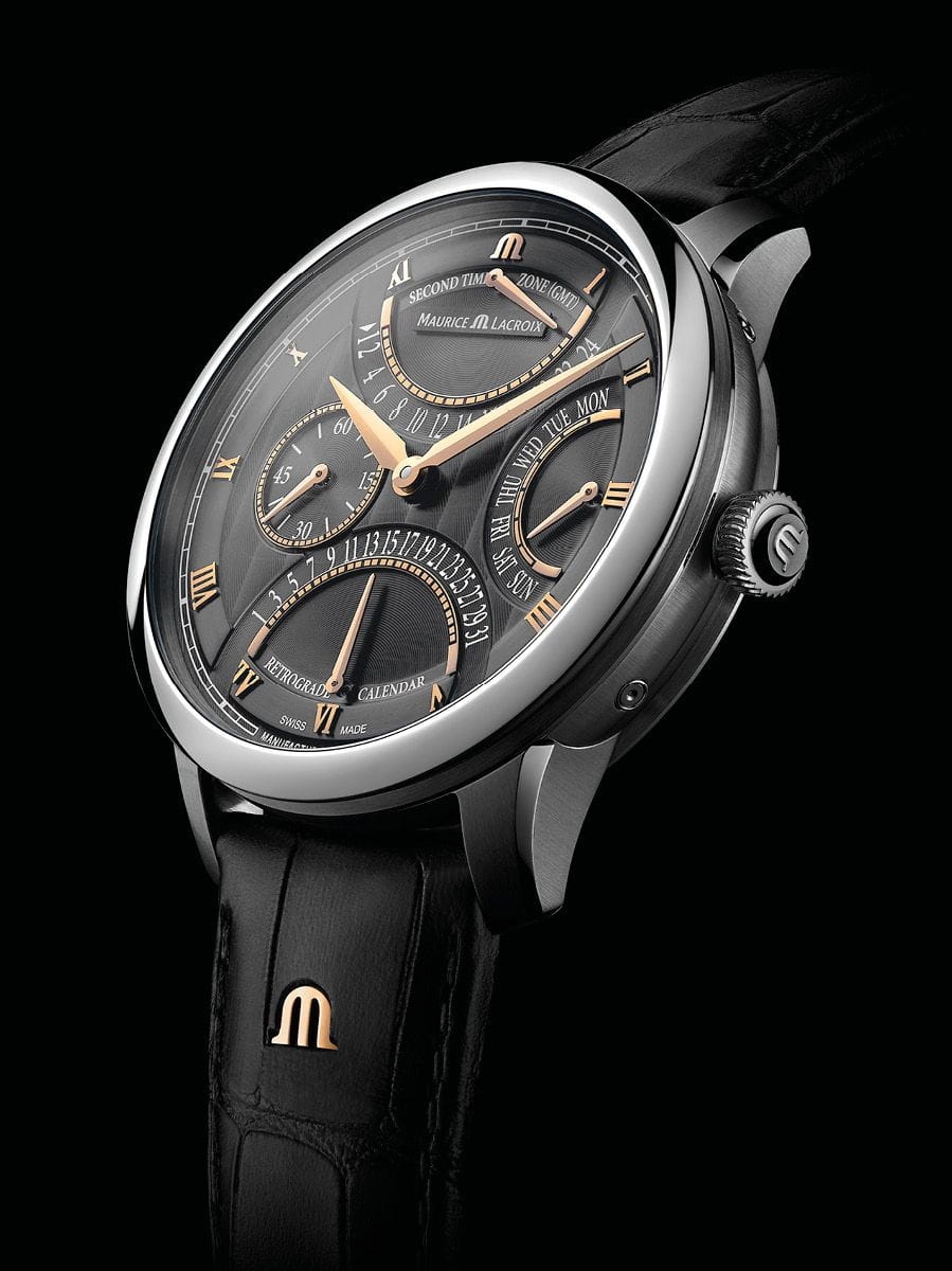 Maurice Lacroix Maurice Lacroix Masterpiece Triple Retrograde MP6538-SS001-310-1 , наручные мужские часы фото под углом