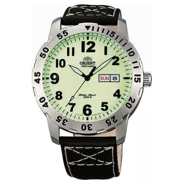 Orient Orient EM7A008R (FEM7A008R)  FEM7A008R  мужские часы  циферблат, браслет кожаный — вид спереди