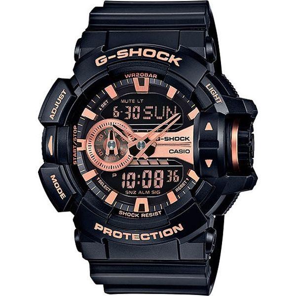 Casio Casio G-Shock GA-400GB-1A4DR (GA-400GB-1A4) GA GA-400GB-1A4 электронные мужские часы розовый циферблат, браслет пластик — вид спереди