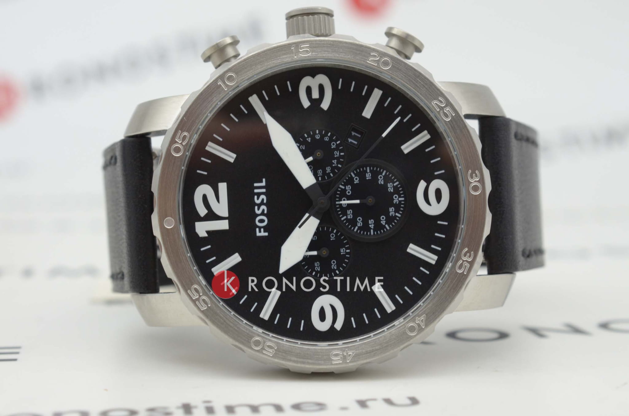 Оригинальные часы Fossil Fossil Nate Chronograph JR1436 кварцевые калибр механизма  общий вид