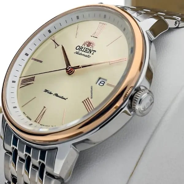 Orient Orient Automatic RA-AC0J01S10  (RN-AC0J01S), classic automatic япония мужские часы на браслете нержавеющая сталь боковой вид