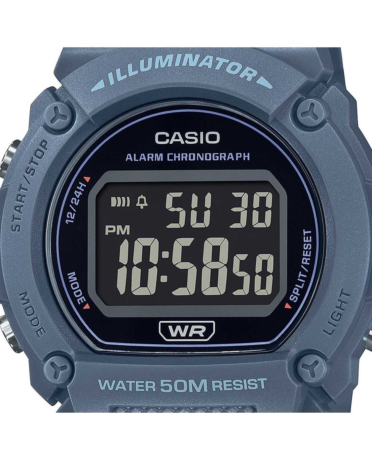 Casio Casio Collection W-219HC-2B, collection япония мужские часы на браслете пластик боковой вид