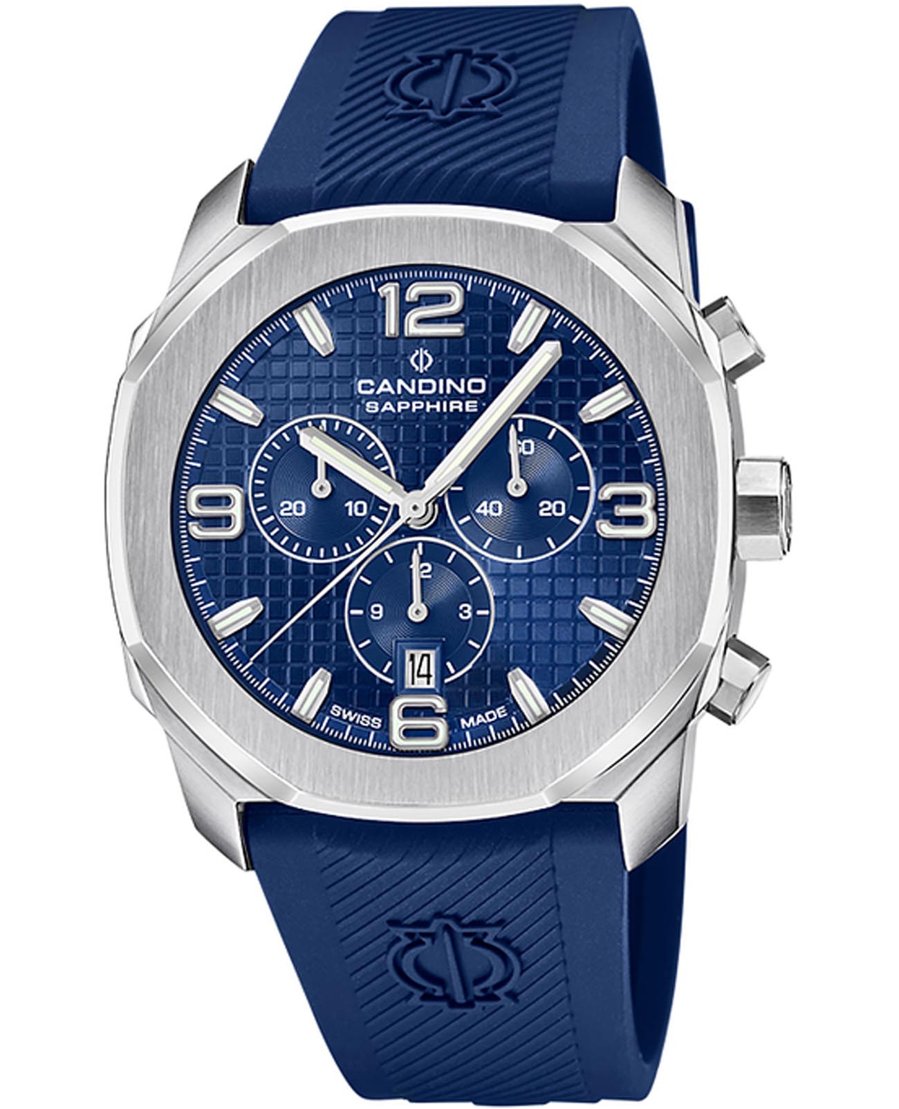Candino Candino Gents Sport C4774/4  C4774/4 кварцевые мужские часы синий циферблат, браслет каучук — вид спереди