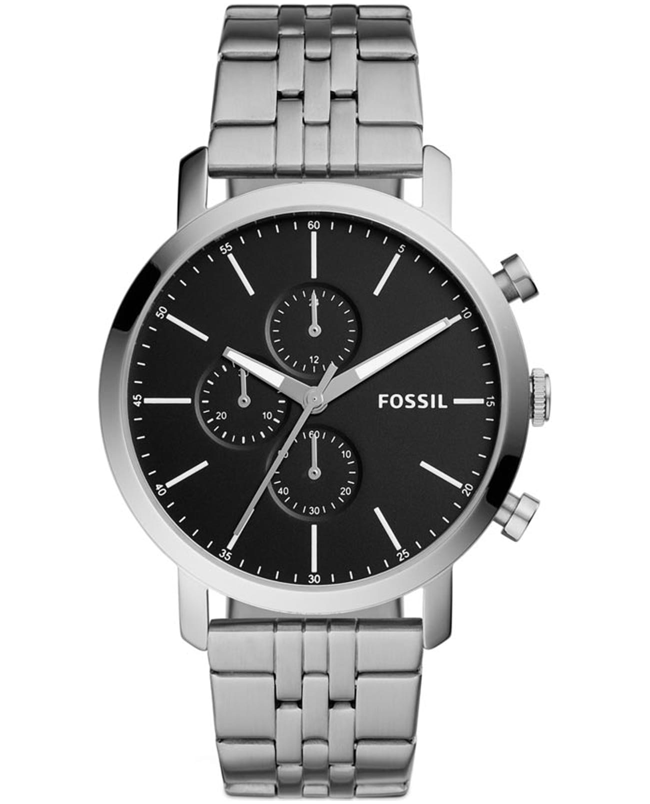 Fossil Fossil FB-01  BQ2328IE  BQ2328IE кварцевые мужские часы серебристый циферблат, браслет нержавеющая сталь — вид спереди