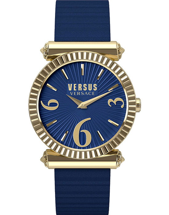 Versus Versace VSP1V0419  VSP1V0419 кварцевые женские часы синий циферблат, браслет кожаный — вид спереди