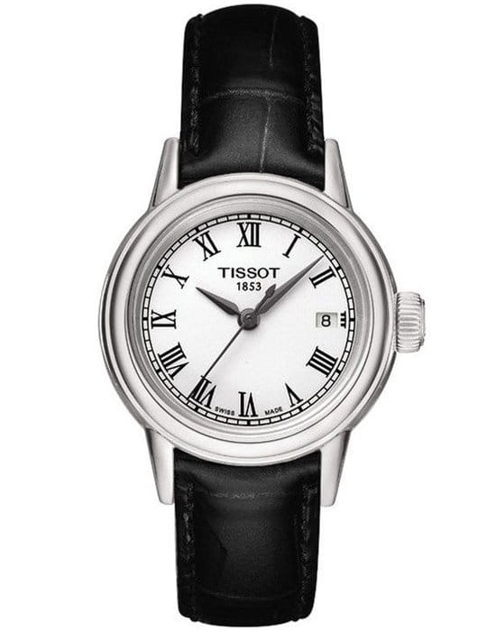 Tissot Tissot Carson Lady T085.210.16.013.00 Carson T0852101601300 кварцевые женские часы белый циферблат, браслет кожаный — вид спереди