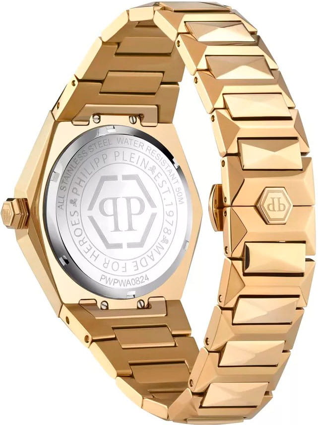 Philipp Plein Philipp Plein Skull Spikes PWPWA0824,  германия женские часы на браслете нержавеющая сталь с pvd-покрытием боковой вид
