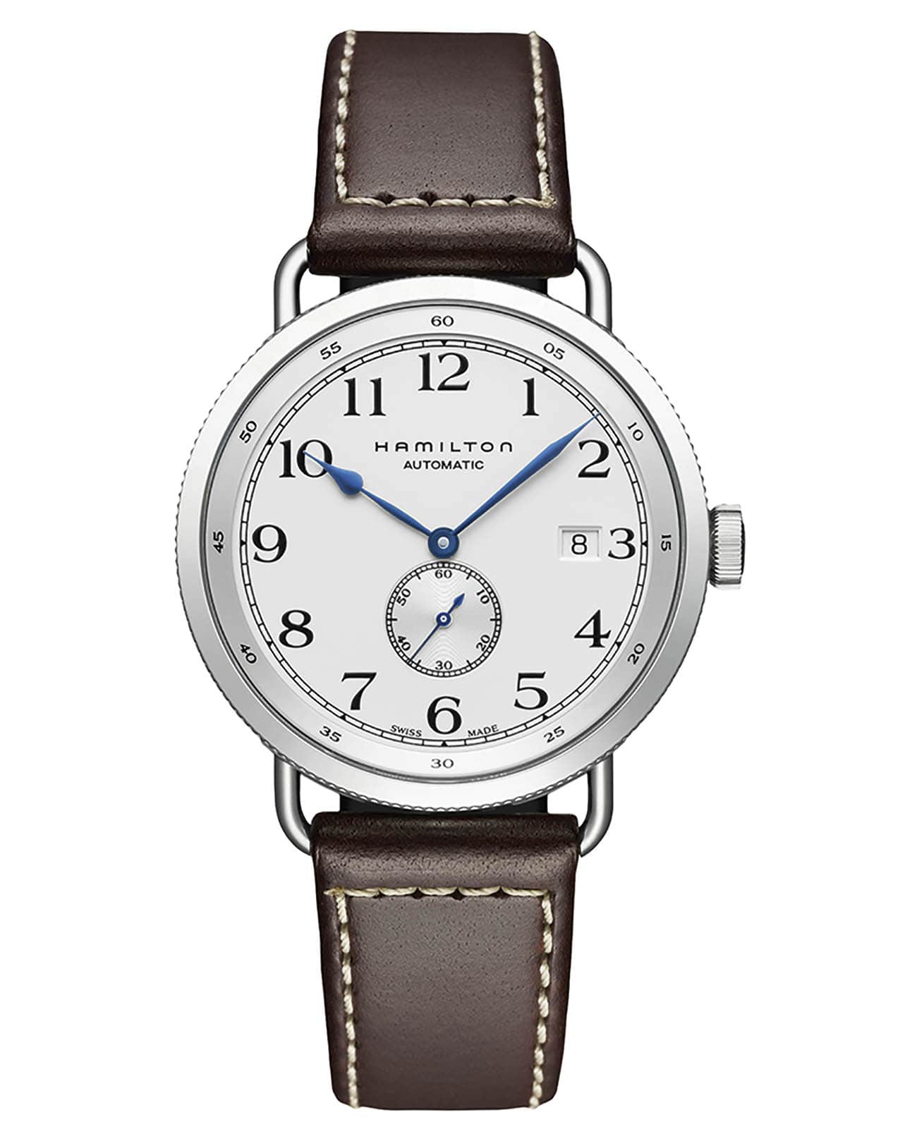 Hamilton Hamilton Khaki Field Pioneer Small Second Auto H78465553  H78465553 механические мужские часы черный циферблат, браслет кожаный — вид спереди