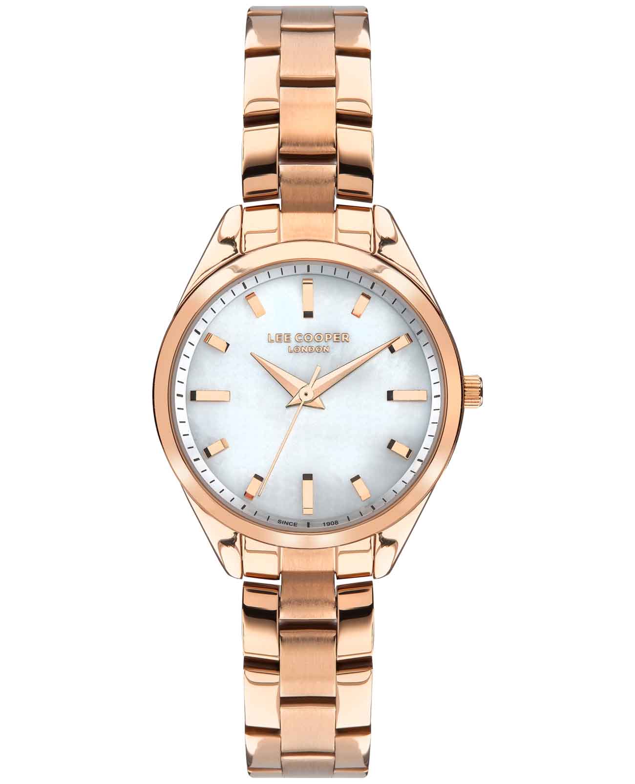 Lee Cooper Lee Cooper LC07453.420  LC07453.420 кварцевые женские часы перламутровый циферблат, браслет нержавеющая сталь с ip-покрытием — вид спереди