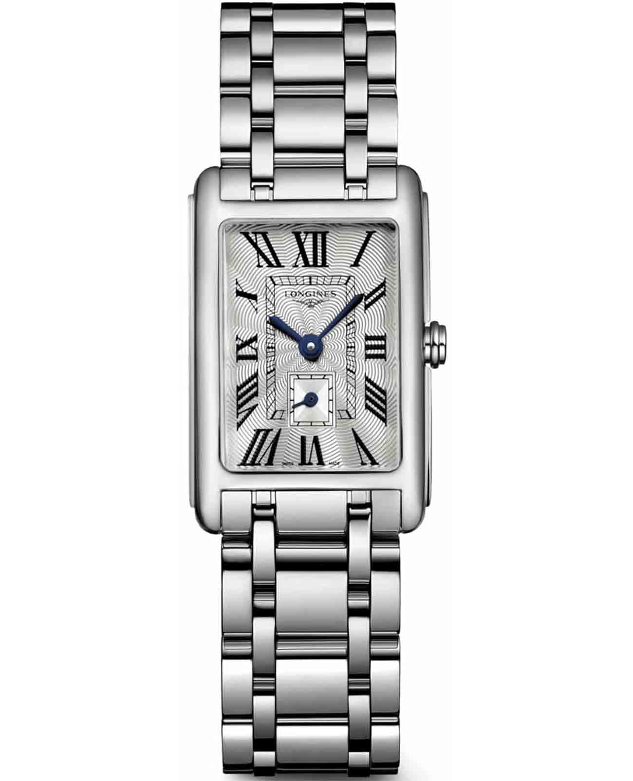 Longines Longines DolceVita L5.255.4.71.6  L52554716 кварцевые женские часы серебристый циферблат, браслет нержавеющая сталь — вид спереди