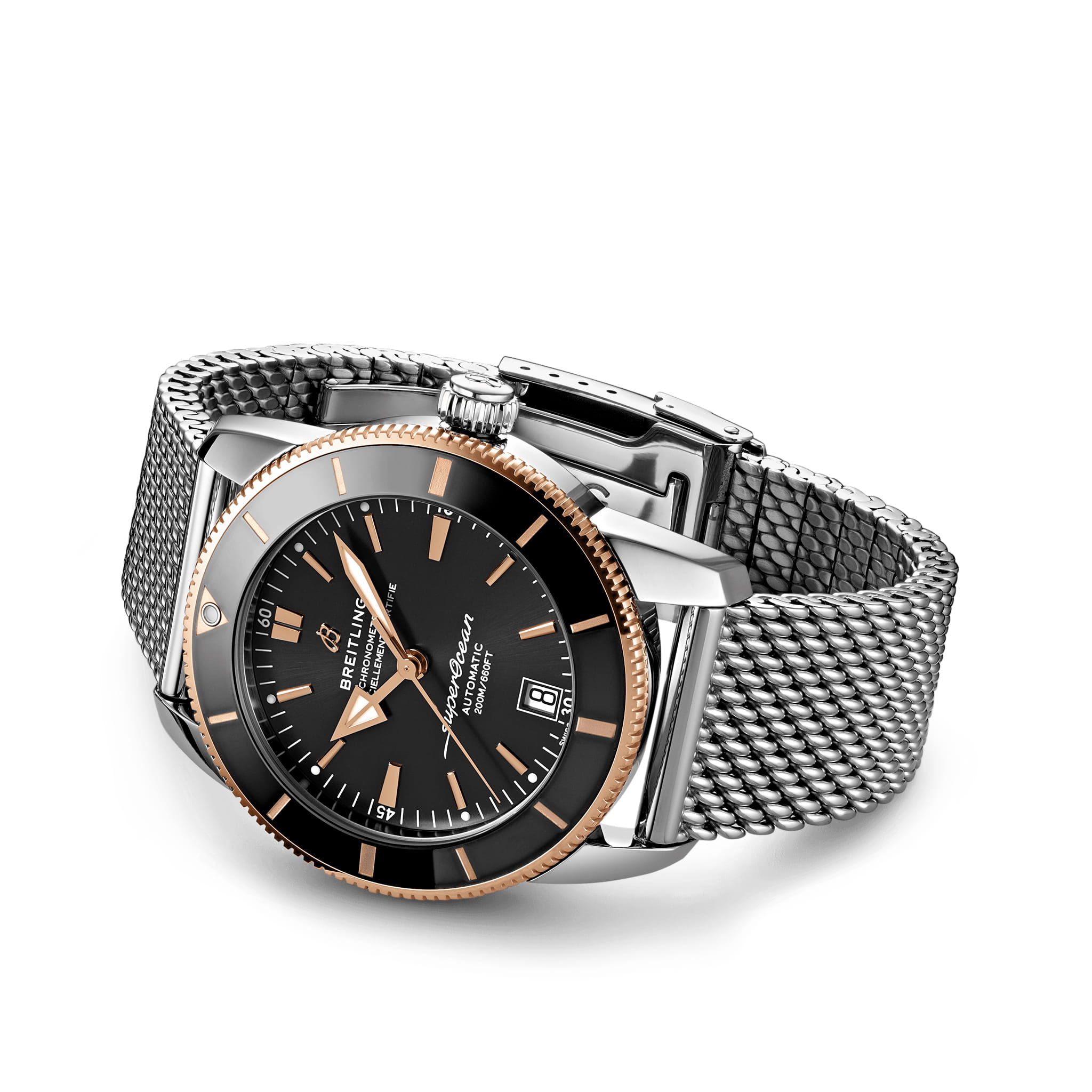 Breitling Breitling Superocean Heritage B20 Automatic 42 UB2010121B1A1, superocean heritage швейцария мужские часы на браслете нержавеющая сталь боковой вид