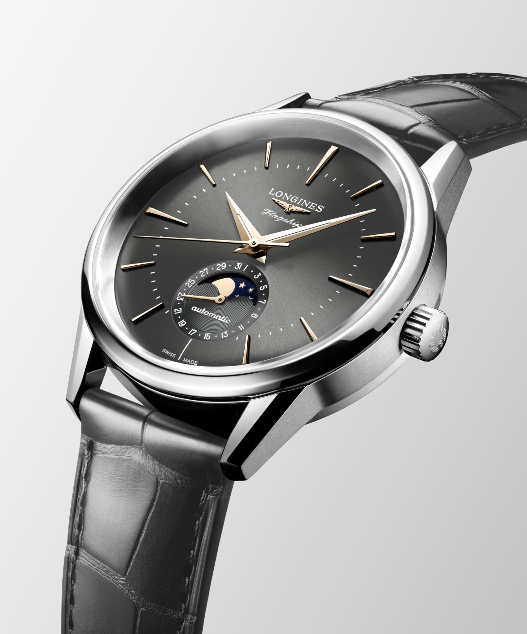 Longines Longines Flagship Heritage L4.815.4.52.2 , наручные мужские часы фото под углом
