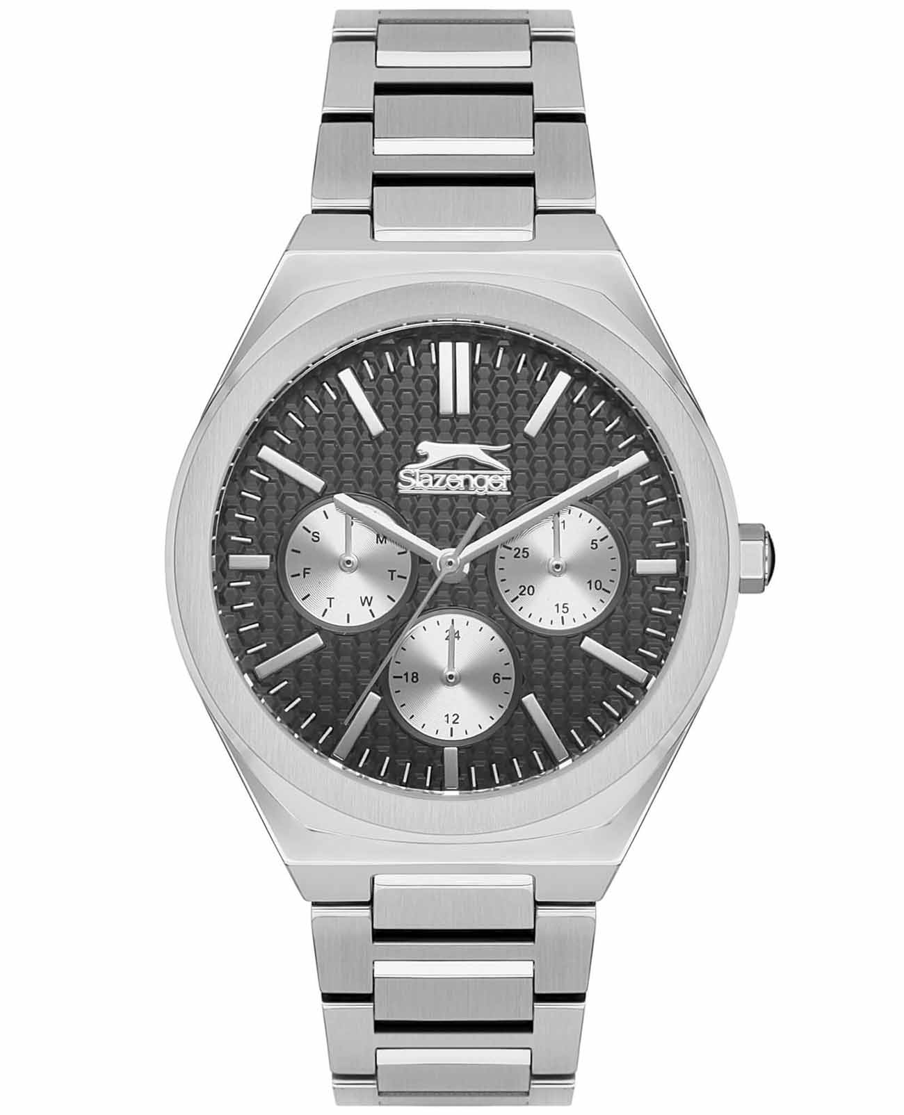 Slazenger Slazenger SL.09.2138.4.01  SL.09.2138.4.01 кварцевые женские часы серый циферблат, браслет суперметалл — вид спереди