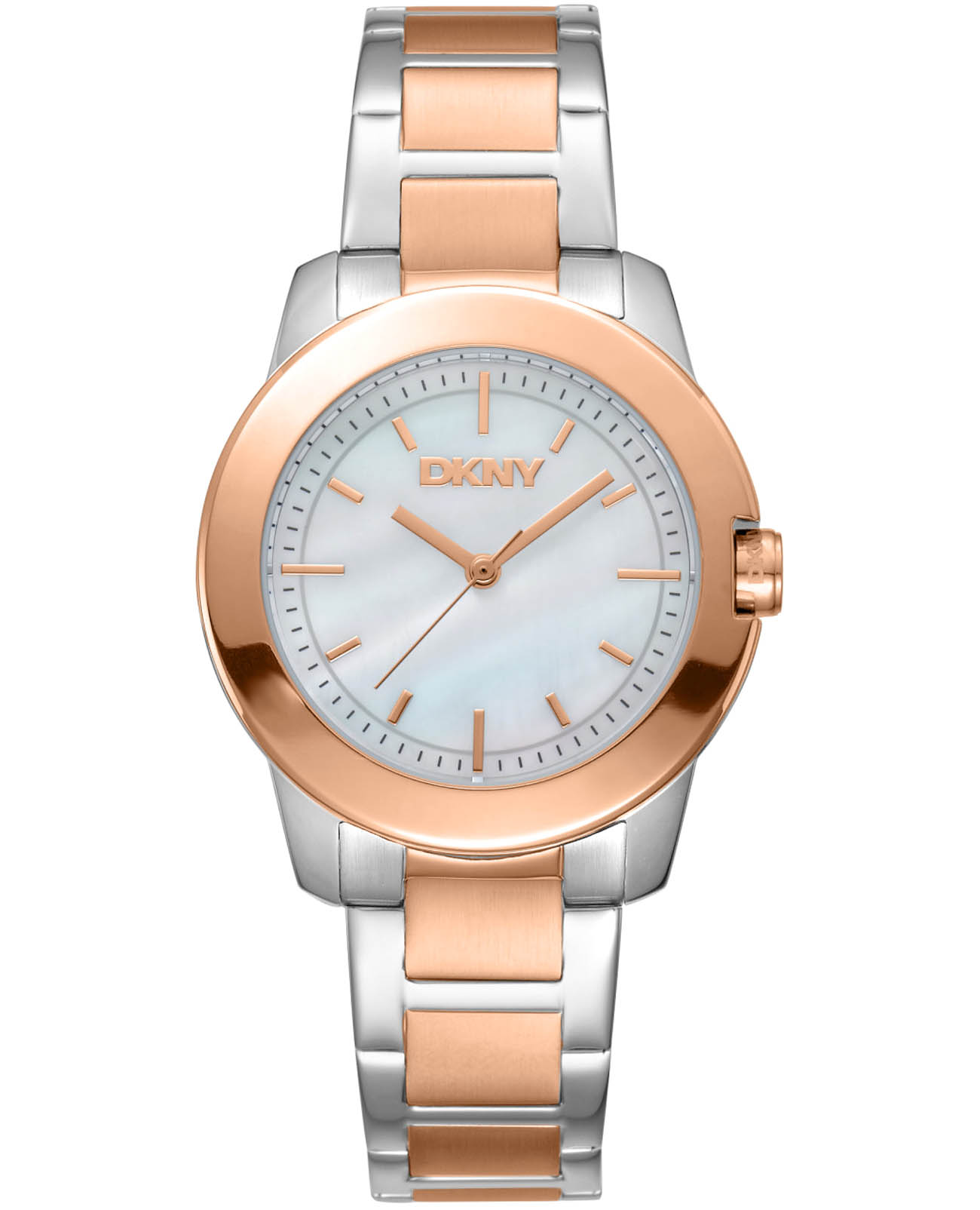 DKNY DKNY Park Ave Midi DK1L020M0085  DK1L020M0085 кварцевые женские часы перламутровый циферблат, браслет нержавеющая сталь с ip-покрытием — вид спереди