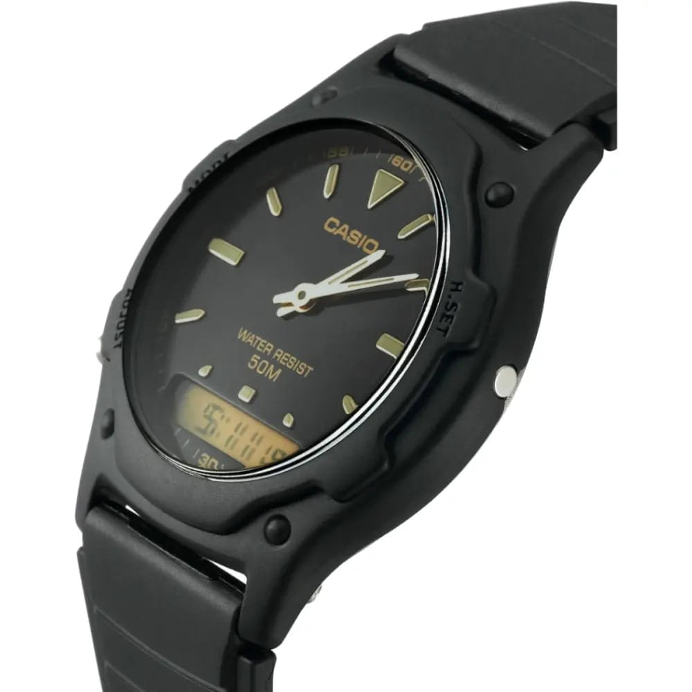 Casio Casio Collection AW-49HE-1AVDF (AW-49HE-1A) мужские часы черный циферблат на запястье