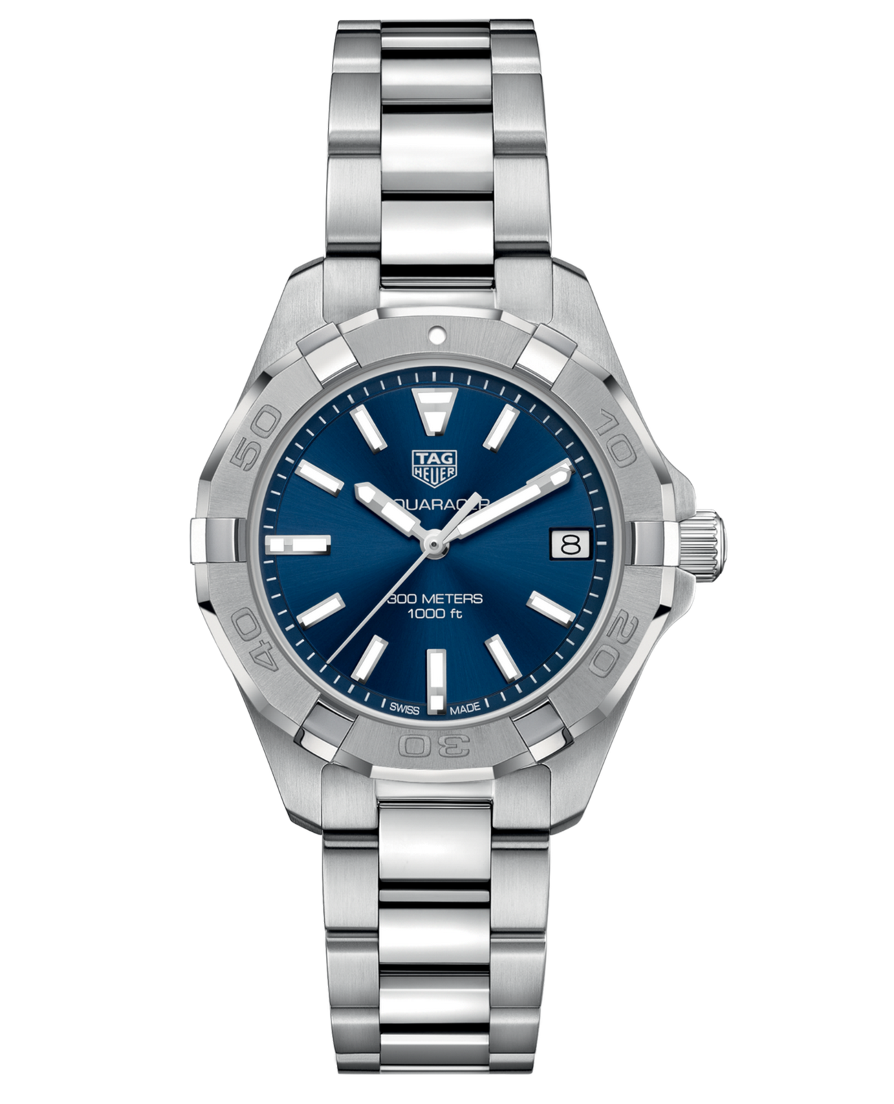 TAG Heuer TAG Heuer Aquaracer Professional 300 WBD1312.BA0740  WBD1312.BA0740 кварцевые женские часы синий циферблат, браслет нержавеющая сталь — вид спереди
