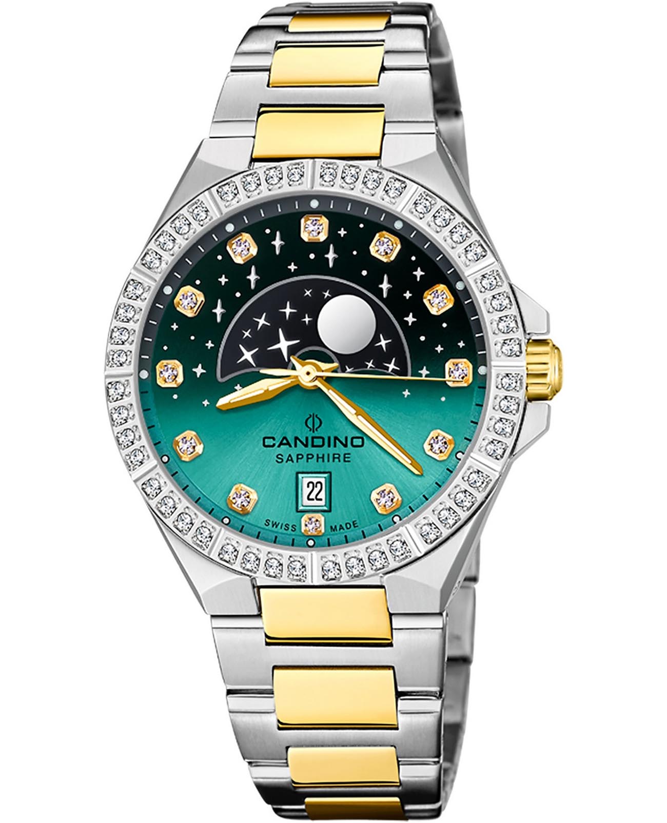 Candino Candino Lady Elegance Moonphase C4761/2  C4761/2 кварцевые женские часы  циферблат, браслет нержавеющая сталь с pvd-покрытием — вид спереди