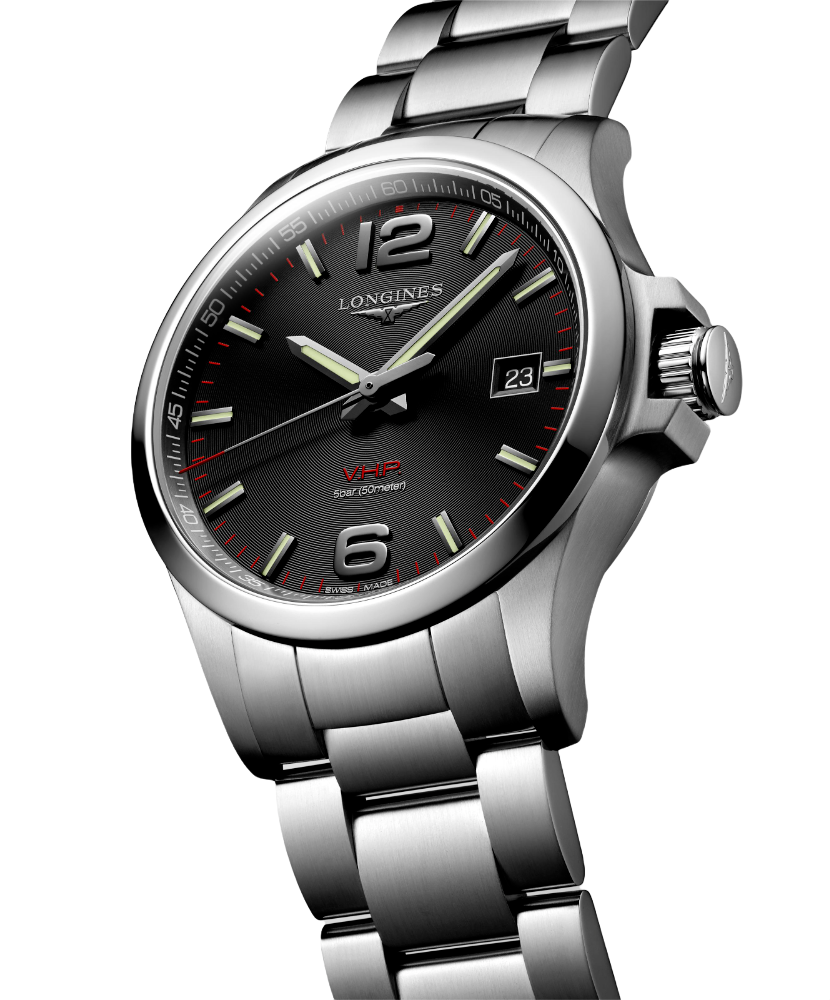 Longines Longines Conquest V.H.P. L3.726.4.56.6 , наручные мужские часы фото под углом