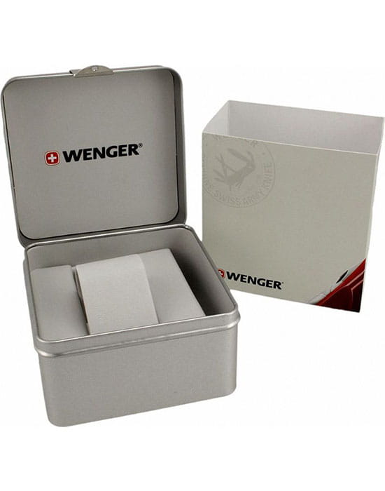 Wenger 01.1641.108 кварцевые мужские часы часы крупный план белый циферблата