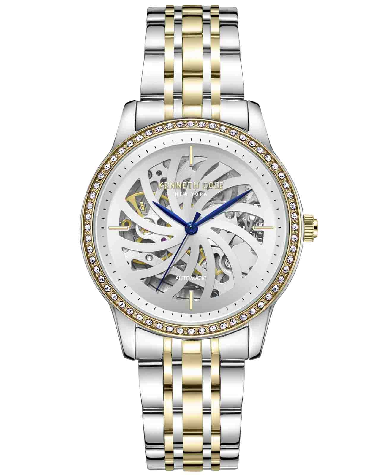 Kenneth Cole Kenneth Cole New York KCWLL0016603  KCWLL0016603 механические женские часы серебристый циферблат, браслет сталь c pvd покрытием — вид спереди