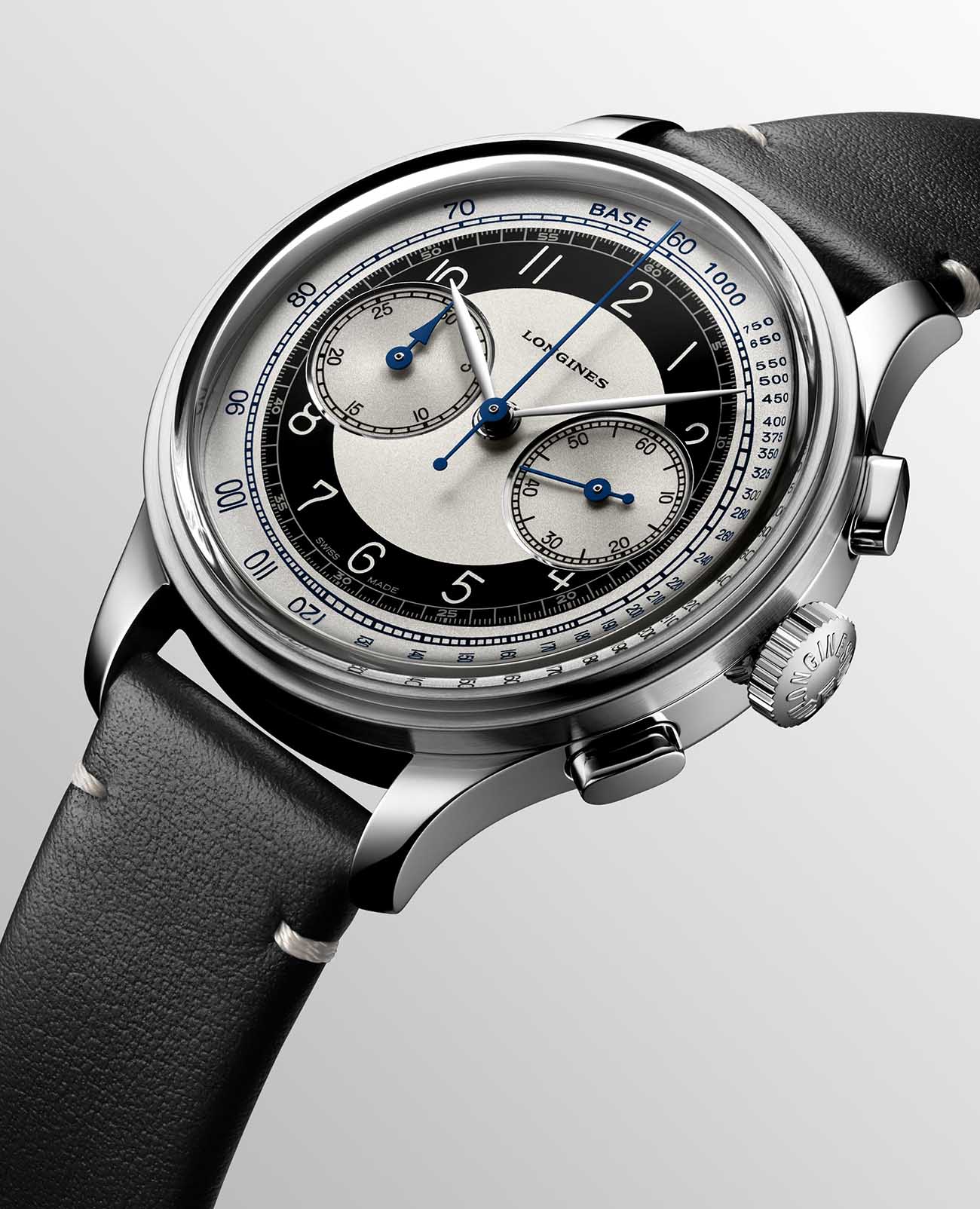 Longines Longines Heritage Classic L2.830.4.93.0 механические мужские часы часы крупный план  циферблата