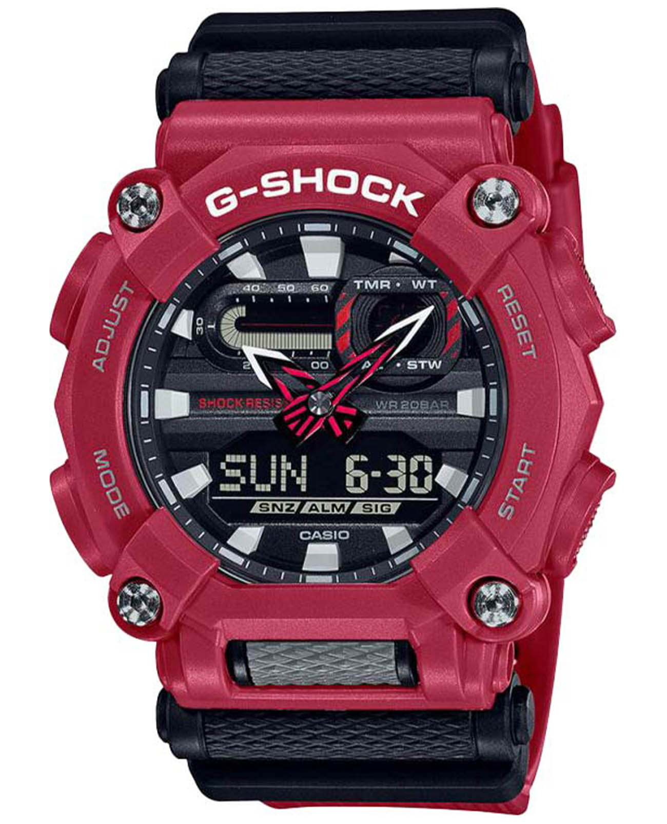 Casio Casio G-Shock GA-900-4A GA GA-900-4AER электронные мужские часы черный циферблат, браслет полимер — вид спереди