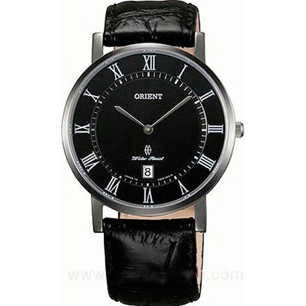 Orient Orient GW0100DB (FGW0100DB)  FGW0100DB  мужские часы черный циферблат, браслет кожа + текстиль — вид спереди