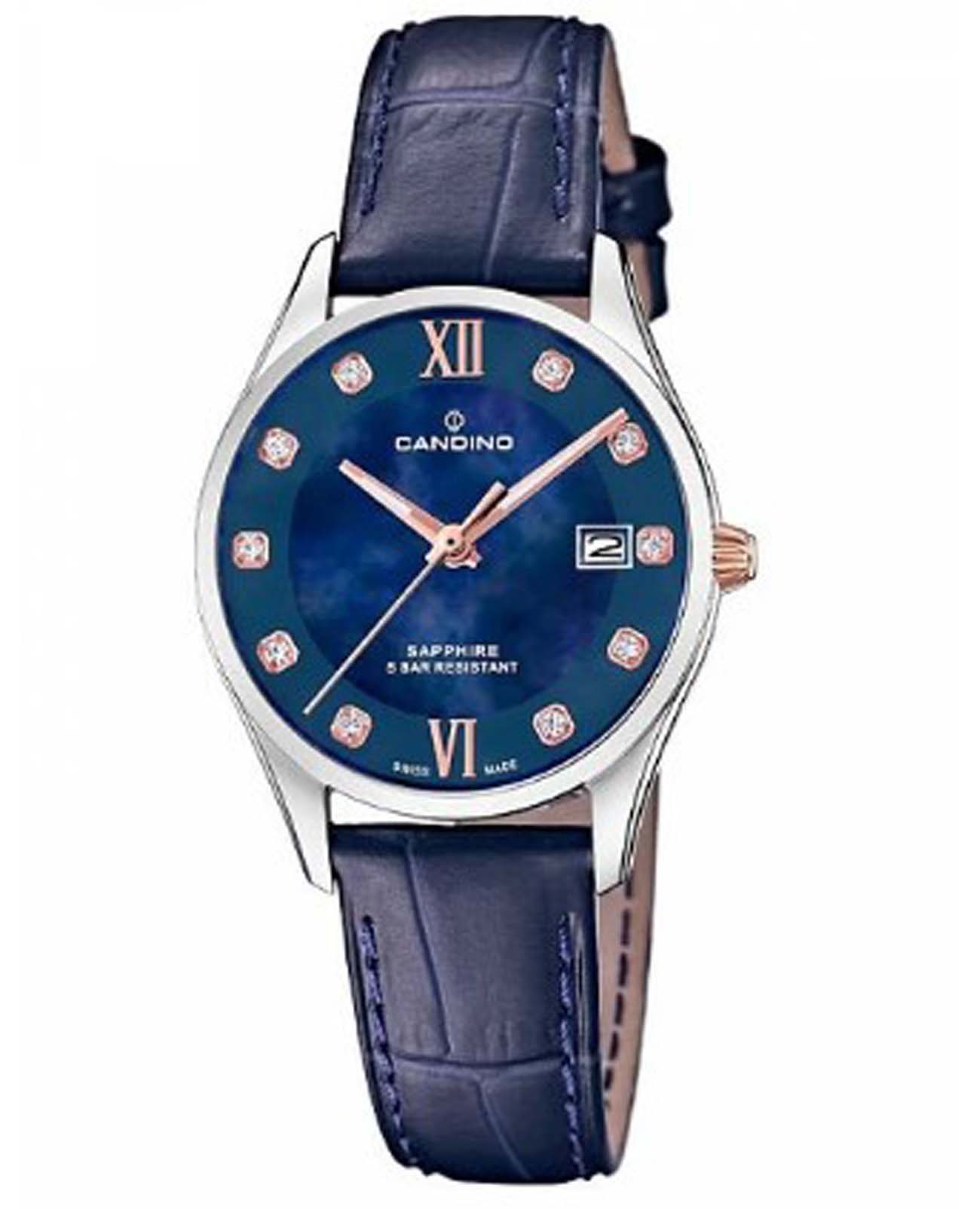 Candino Candino C4731/2  C4731/2 кварцевые мужские часы перламутровый циферблат, браслет кожаный — вид спереди