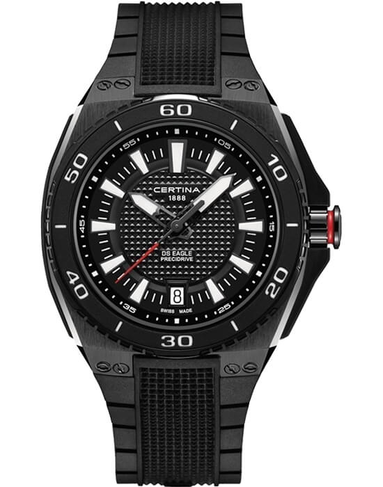 Certina Certina DS Eagle C023.710.17.051.00  C0237101705100 кварцевые мужские часы черный циферблат, браслет каучук — вид спереди