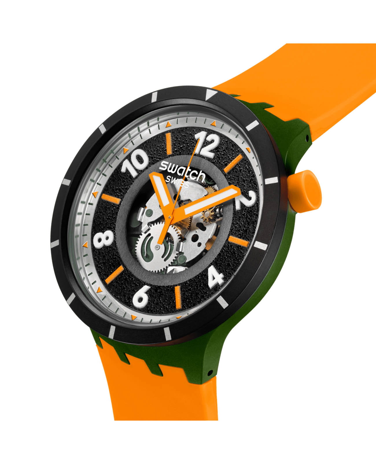 Swatch Swatch Big Bold Bioceramic SB03G107, big bold швейцария мужские часы на браслете силикон боковой вид
