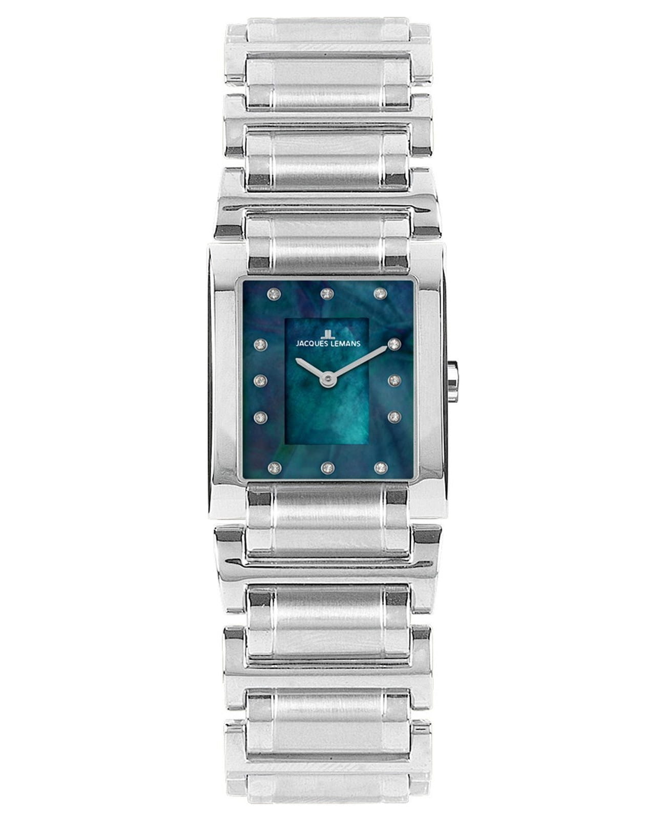 Jacques Lemans Jacques Lemans Florence 1-2152C  1-2152C кварцевые женские часы бирюзовый циферблат, браслет нержавеющая сталь — вид спереди