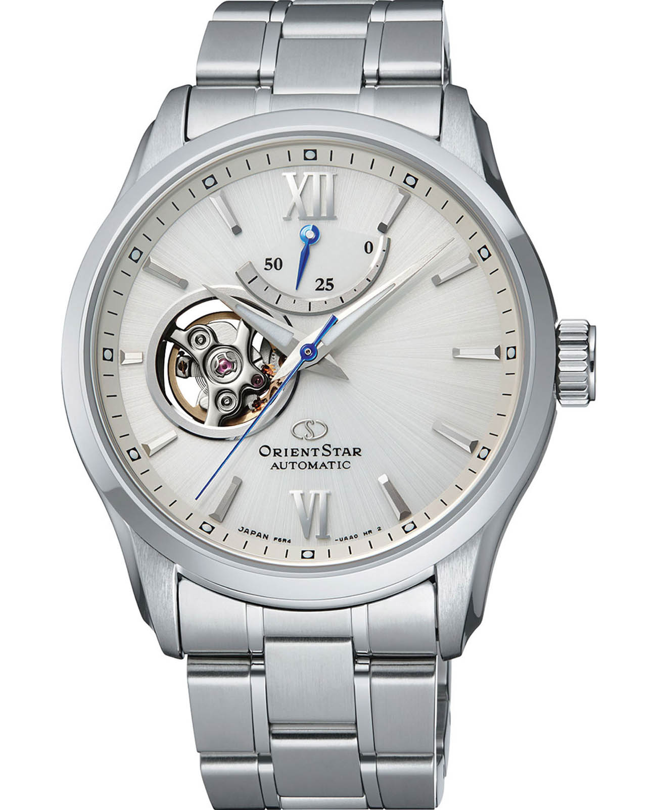 Orient Orient Star RE-AT0003S (RK-AT0003S)  RE-AT0003S механические мужские часы черный циферблат, браслет нержавеющая сталь — вид спереди