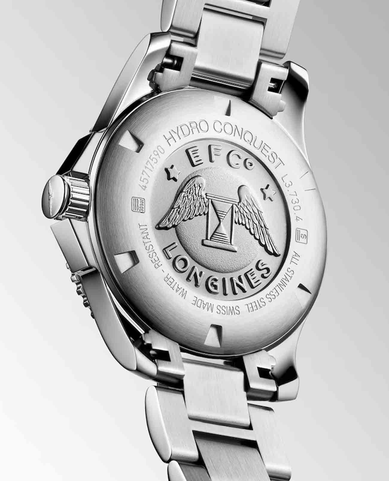 Longines Longines HydroConquest L3.730.4.56.6, hydroconquest швейцария мужские часы на браслете нержавеющая сталь боковой вид