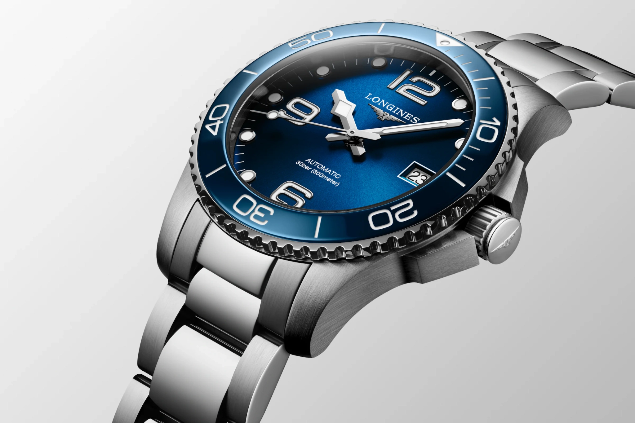 Longines Longines HydroConquest L3.780.4.96.6 женские часы синий циферблат на запястье