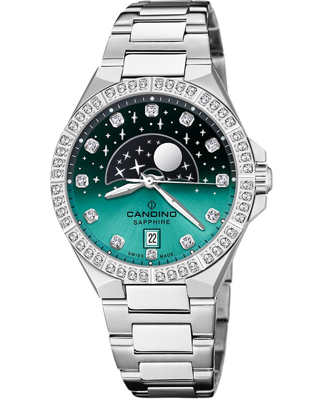 Candino Candino Lady Elegance Moonphase C4760/2  C4760/2 кварцевые женские часы  циферблат, браслет нержавеющая сталь — вид спереди
