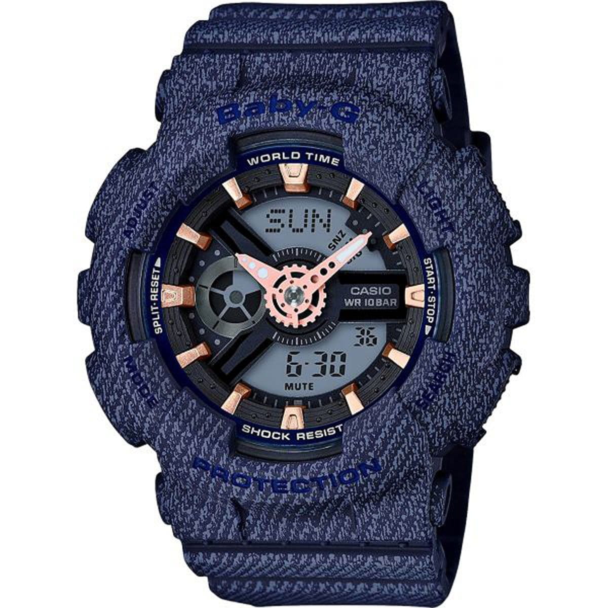 Casio Casio Baby-G BA-110DE-2A1DR  BA-110DE-2A1DR кварцевые женские часы серый циферблат, браслет пластик — вид спереди