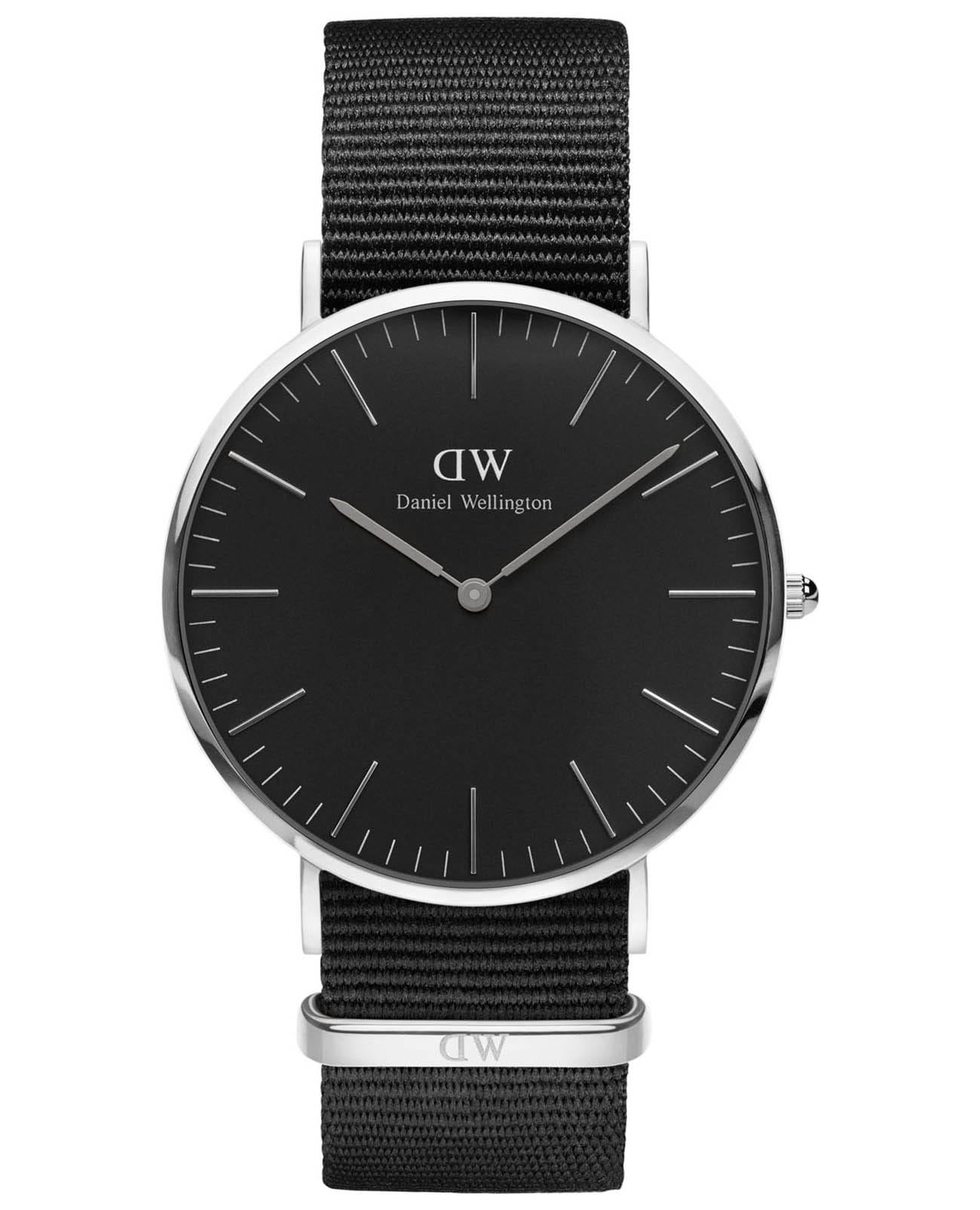 Daniel Wellington Daniel Wellington Classic Cornwall DW00100151  DW00100151 кварцевые женские часы черный циферблат, браслет нейлон — вид спереди
