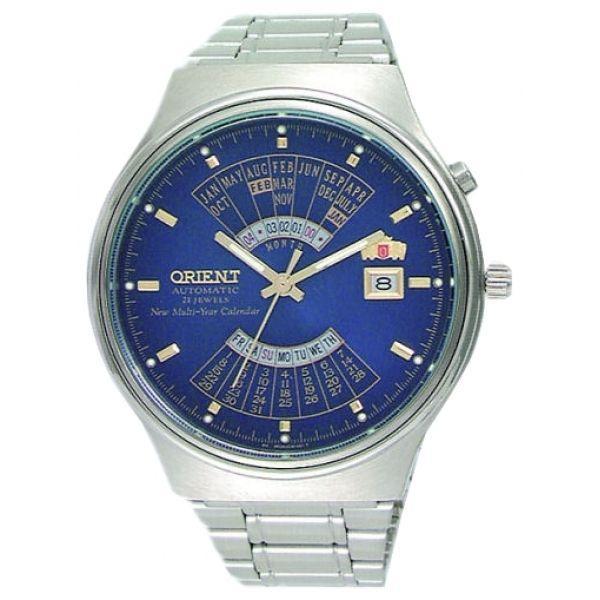 Orient Orient EU00002D (FEU00002D)  FEU00002D механические мужские часы синий циферблат, браслет  — вид спереди