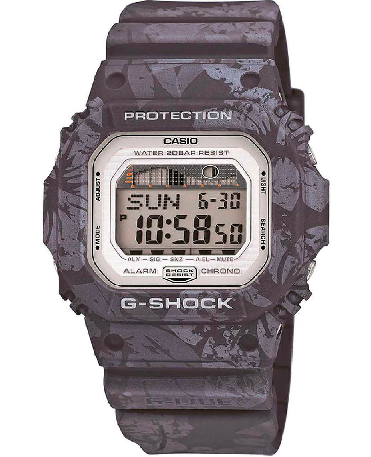 Casio Casio G-Shock GLX-5600F-8ER  GLX-5600F-8E электронные мужские часы серый циферблат, браслет пластик — вид спереди