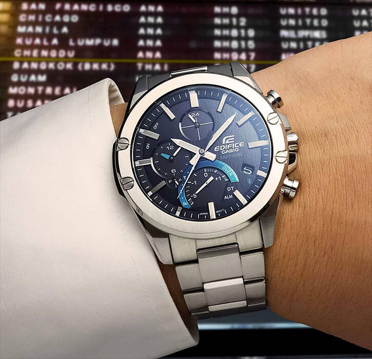 Casio Casio Edifice EQB-1000D-1A — полный набор фото мужские часы япония