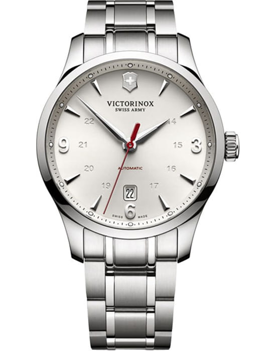 Victorinox Victorinox 241667  241667 механические мужские часы серебристый циферблат, браслет нержавеющая сталь — вид спереди