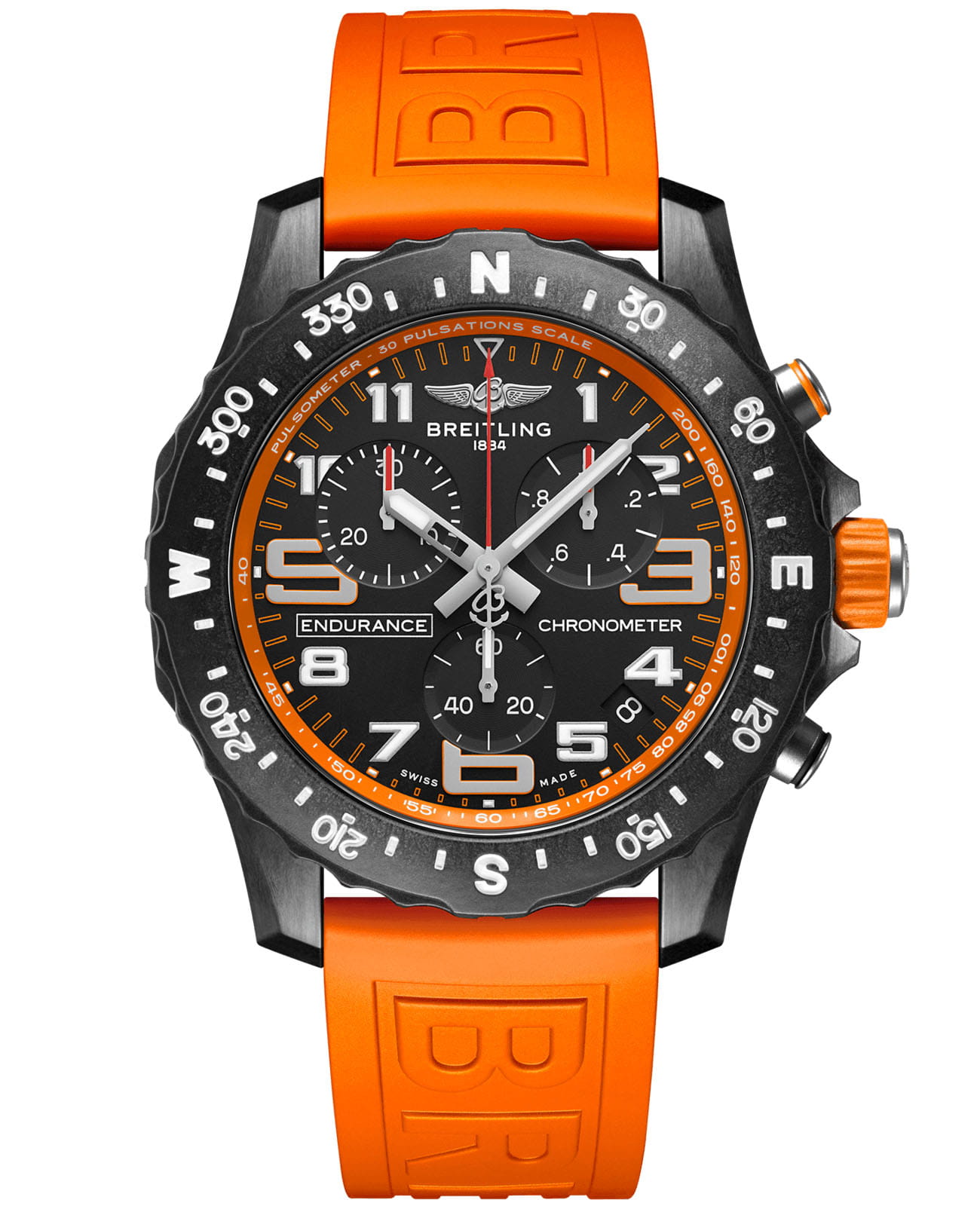 Breitling Breitling Endurance Pro X82310A51B1S1  X82310A51B1S1 кварцевые мужские часы черный циферблат, браслет каучук — вид спереди